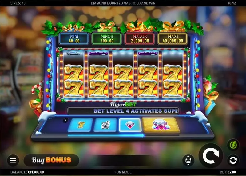 Diamond Bounty Xmas Hold and Win!  Real Money Slot made by Kalamba Games - Main Screen Reels