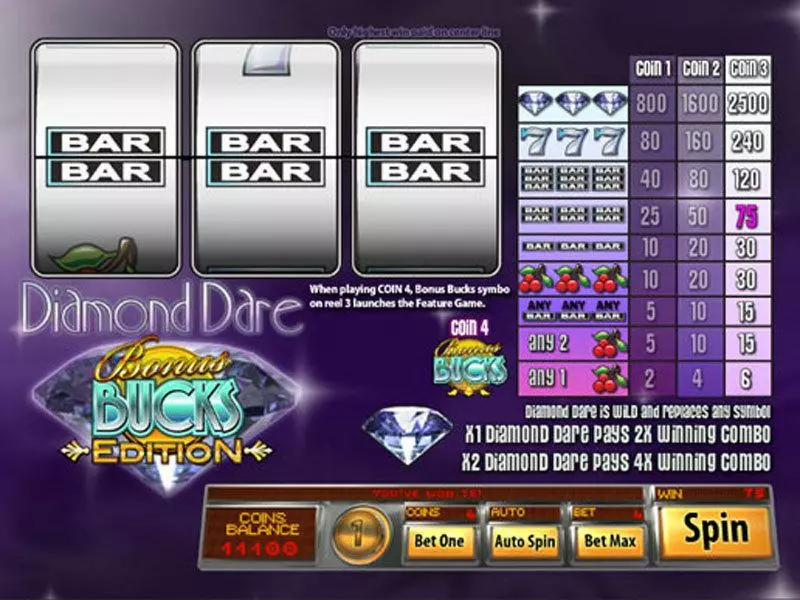 Diamond Dare Bucks Edition  Real Money Slot made by Saucify - Main Screen Reels