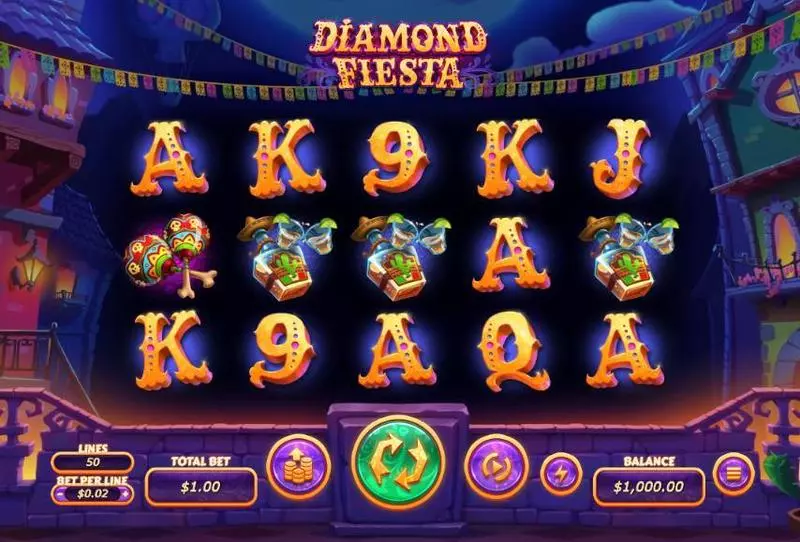 Diamond Fiesta  Real Money Slot made by RTG - Main Screen Reels