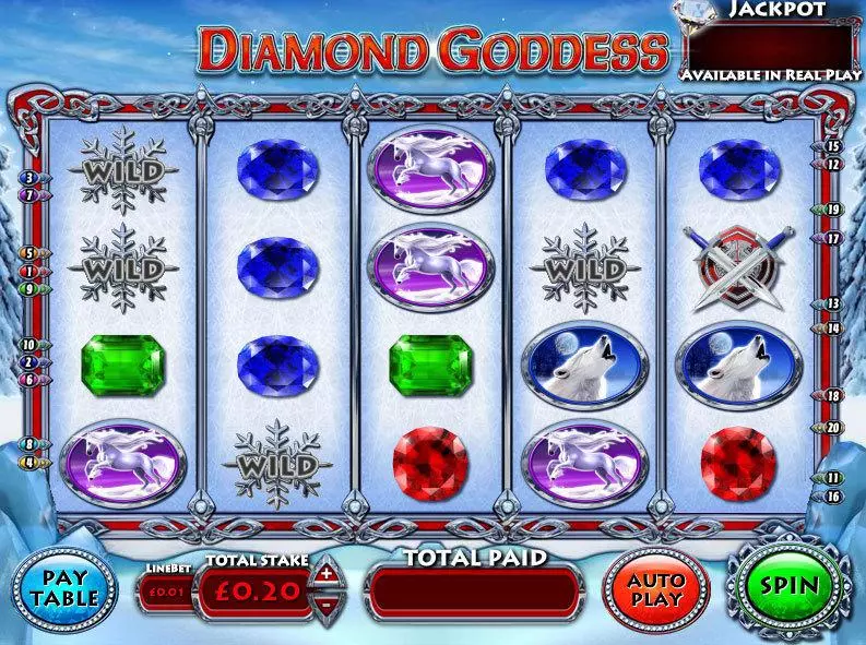 Diamond Goddess  Real Money Slot made by Inspired - Main Screen Reels