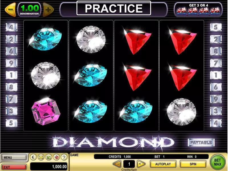Diamond  Real Money Slot made by GTECH - Main Screen Reels