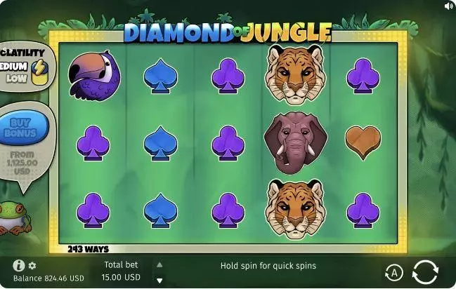 Diamond of Jungle  Real Money Slot made by BGaming - Main Screen Reels