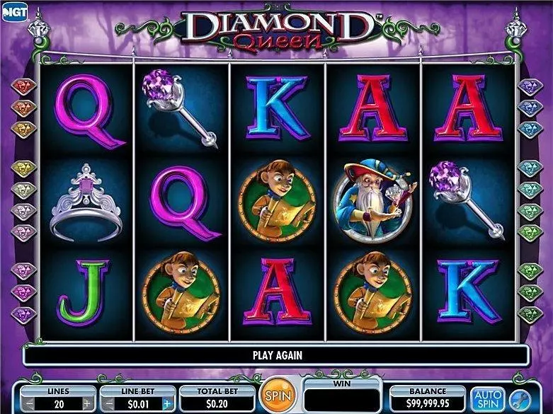 Diamond Queen  Real Money Slot made by IGT - Introduction Screen