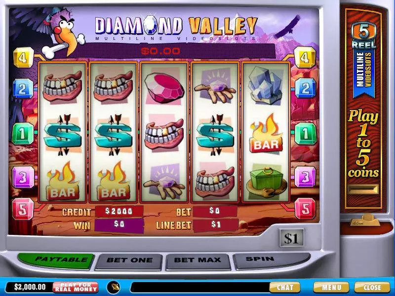 Diamond Valley  Real Money Slot made by PlayTech - Main Screen Reels