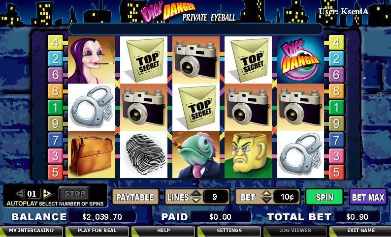 Dick Danger  Real Money Slot made by CryptoLogic - Main Screen Reels