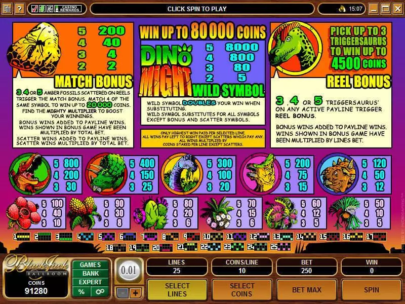 Dino Might  Real Money Slot made by Microgaming - Info and Rules