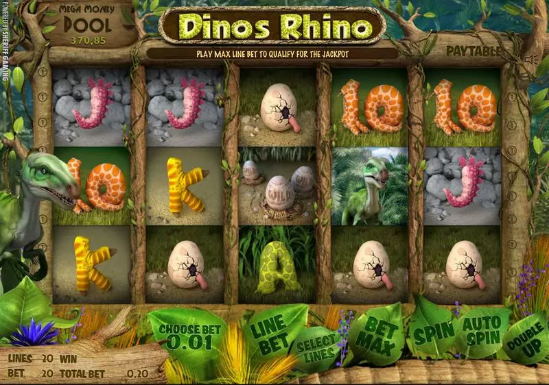 Dino's Rhino  Real Money Slot made by Sheriff Gaming - Main Screen Reels