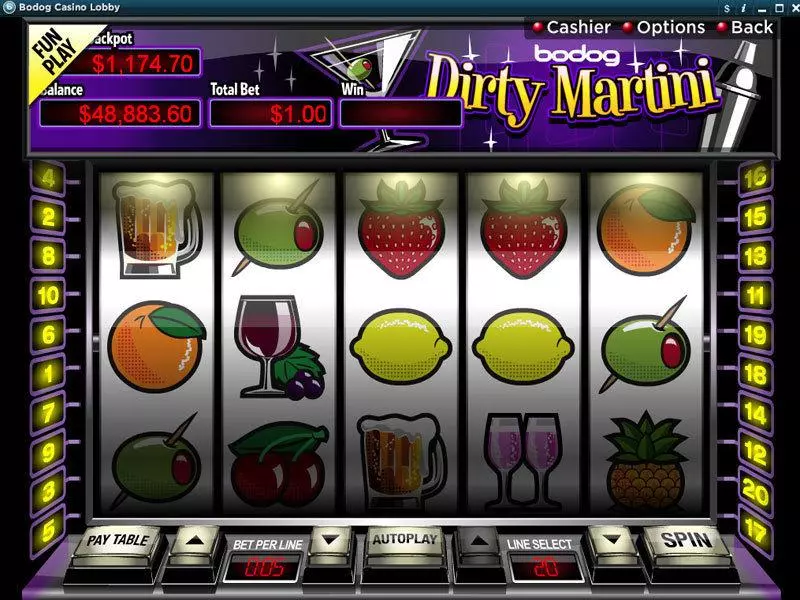 Dirty Martini  Real Money Slot made by RTG - Main Screen Reels