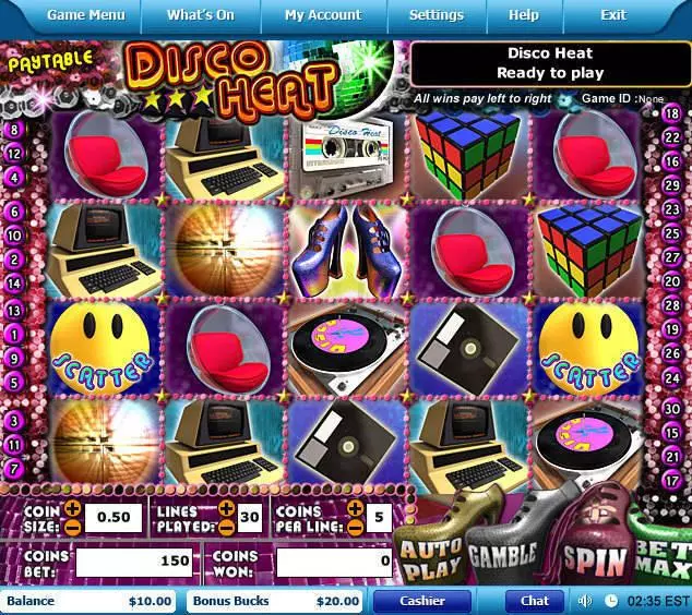Disco Heart  Real Money Slot made by Leap Frog - Main Screen Reels