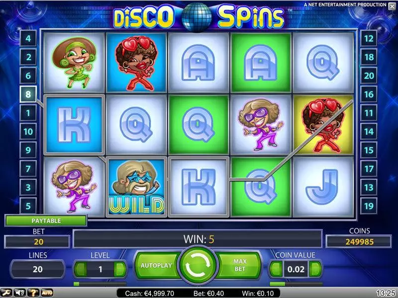 Disco Spins  Real Money Slot made by NetEnt - Main Screen Reels
