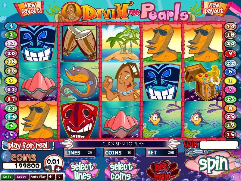 Divin' For Pearls  Real Money Slot made by Wizard Gaming - Main Screen Reels