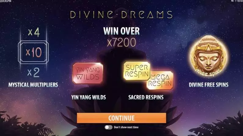 Divine Dreams  Real Money Slot made by Quickspin - Bonus 1