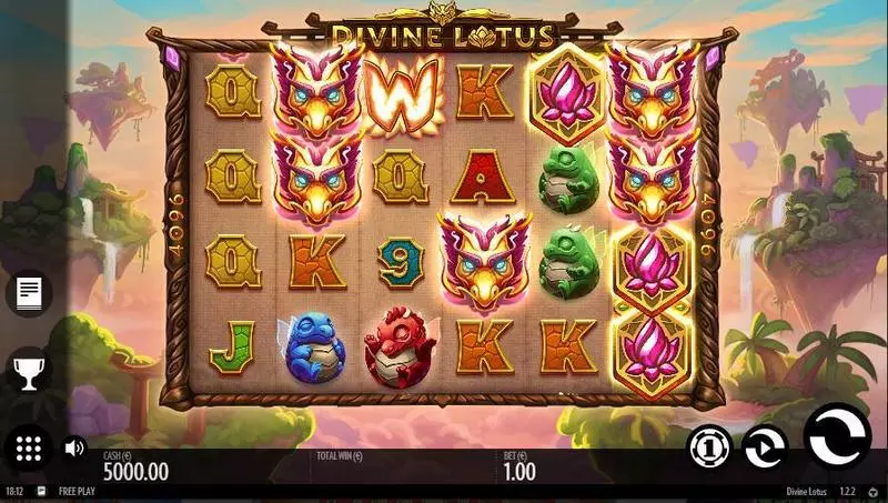 Divine Lotus  Real Money Slot made by Thunderkick - Main Screen Reels