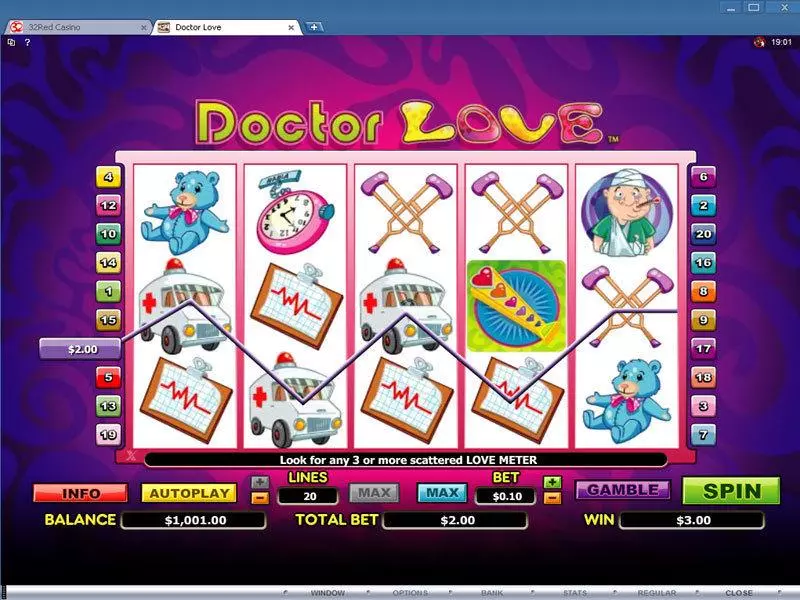 Doctor Love  Real Money Slot made by Microgaming - Main Screen Reels