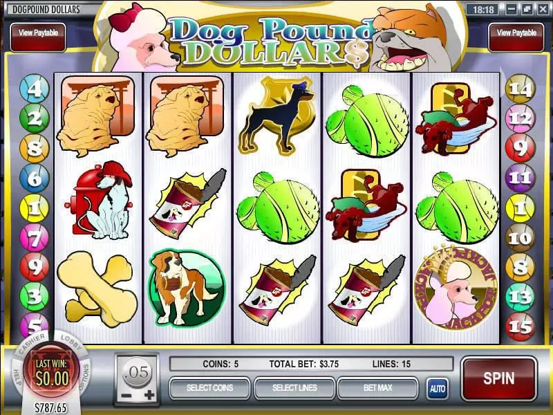 Dog Pound Dollars  Real Money Slot made by Rival - Main Screen Reels