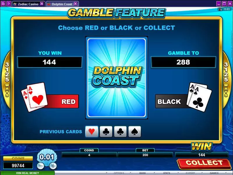 Dolphin Coast  Real Money Slot made by Microgaming - Gamble Screen