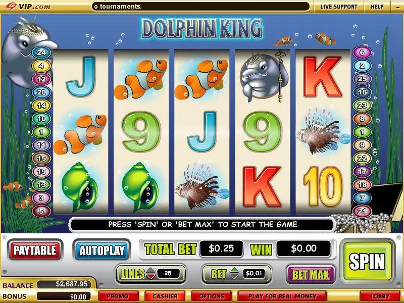 Dolphin King  Real Money Slot made by WGS Technology - Main Screen Reels