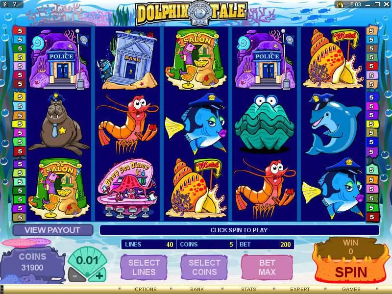 Dolphin Tale  Real Money Slot made by Microgaming - Main Screen Reels