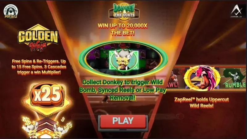 DonKey & the GOATs  Real Money Slot made by AvatarUX - Introduction Screen