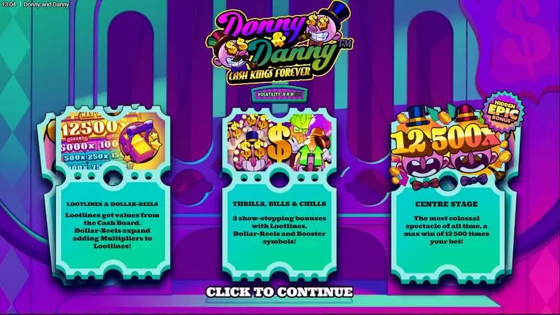 Donny and Danny  Real Money Slot made by Hacksaw Gaming - Introduction Screen