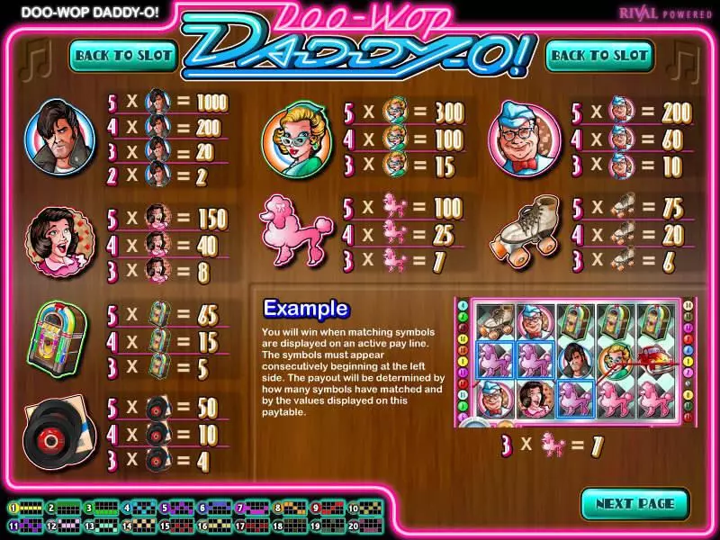 Doo-wop Daddy-O  Real Money Slot made by Rival - Info and Rules