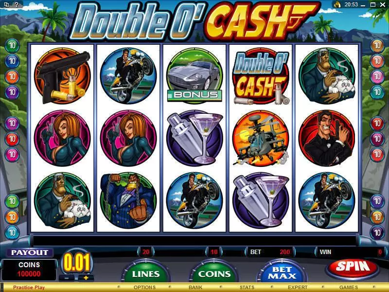 Double O'Cash  Real Money Slot made by Microgaming - Main Screen Reels
