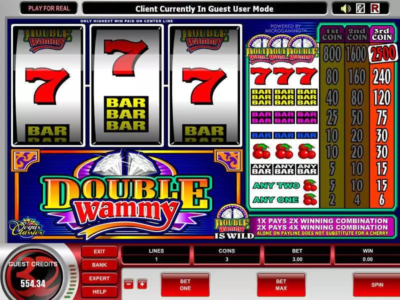 Double Wammy  Real Money Slot made by Microgaming - Main Screen Reels