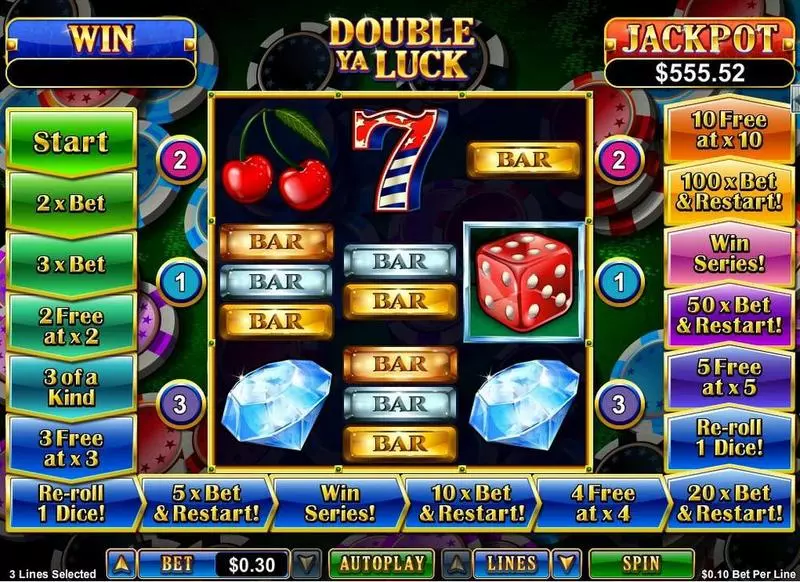 Double Ya Luck  Real Money Slot made by RTG - Main Screen Reels