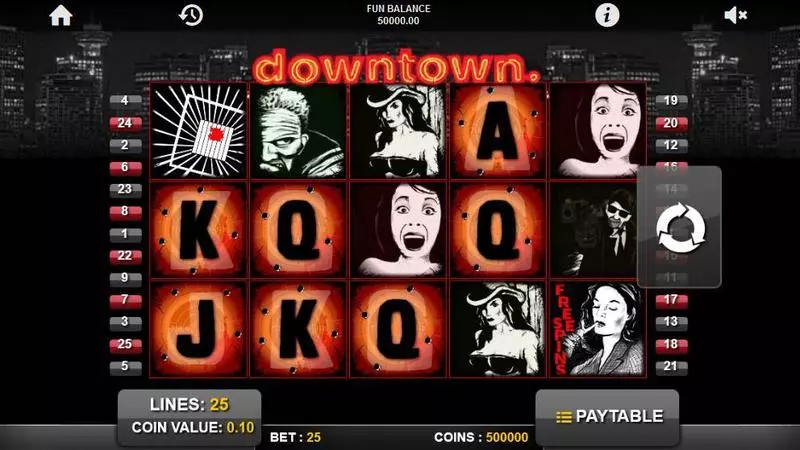 Downtown  Real Money Slot made by 1x2 Gaming - Main Screen Reels