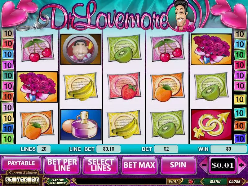 Dr Lovemore  Real Money Slot made by PlayTech - Main Screen Reels