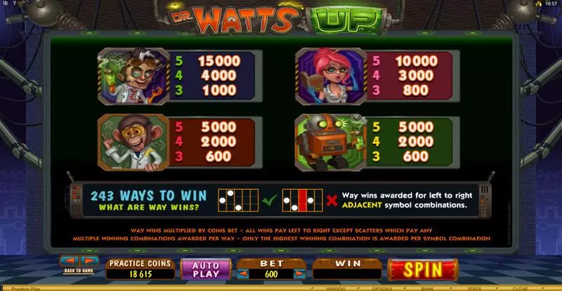 Dr. Watts Up  Real Money Slot made by Microgaming - Info and Rules