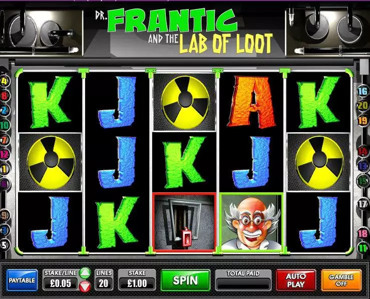 Dr.Frantic and the Lab of Loot  Real Money Slot made by Games Warehouse - Main Screen Reels