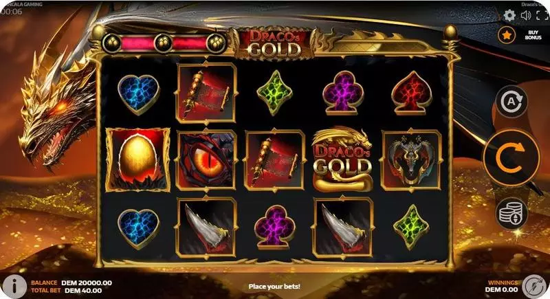 Draco's Gold  Real Money Slot made by Mancala Gaming - Main Screen Reels