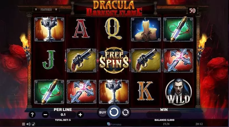 Dracula – Darkest Flame  Real Money Slot made by Spinomenal - Main Screen Reels