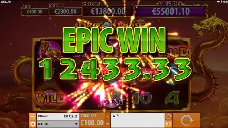 Dragon Chase  Real Money Slot made by Quickspin - Winning Screenshot
