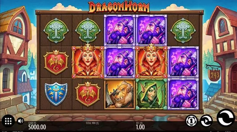 Dragon Horn  Real Money Slot made by Thunderkick - Main Screen Reels