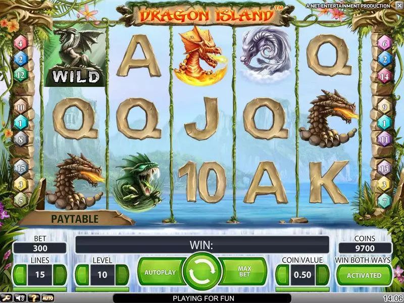 Dragon Island  Real Money Slot made by NetEnt - Main Screen Reels