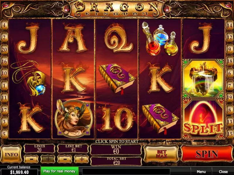 Dragon Kingdom  Real Money Slot made by PlayTech - Main Screen Reels