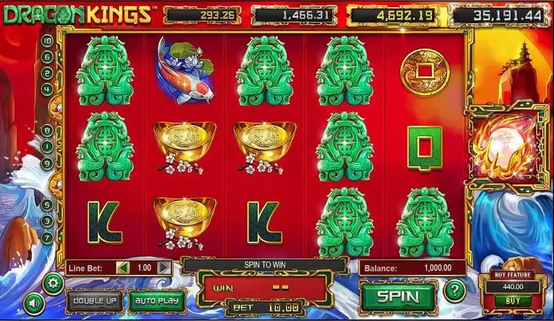 Dragon Kings  Real Money Slot made by BetSoft - Main Screen Reels