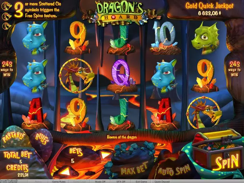 Dragon's Hoard  Real Money Slot made by bwin.party - Main Screen Reels