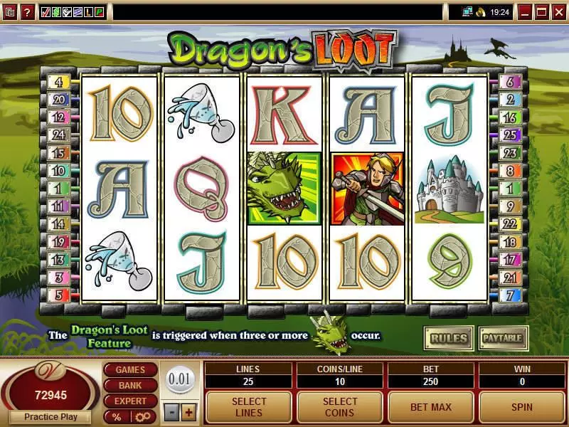 Dragon's Loot  Real Money Slot made by Microgaming - Main Screen Reels