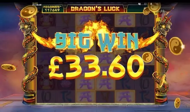 Dragon's Luck MegaWays  Real Money Slot made by Red Tiger Gaming - Winning Screenshot