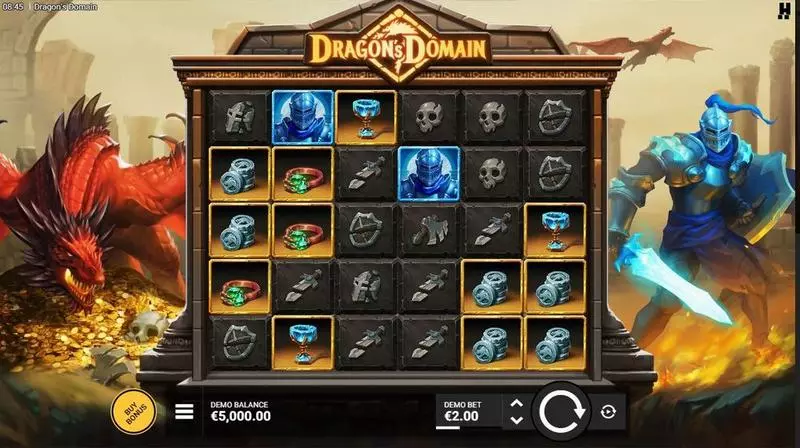 Dragon’s Domain  Real Money Slot made by Hacksaw Gaming - Main Screen Reels