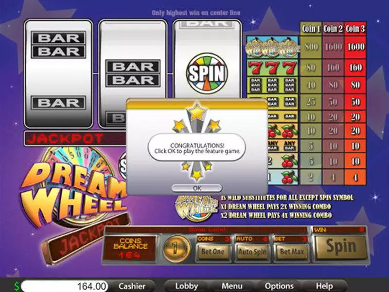 Dream Wheel Classic  Real Money Slot made by Saucify - Main Screen Reels