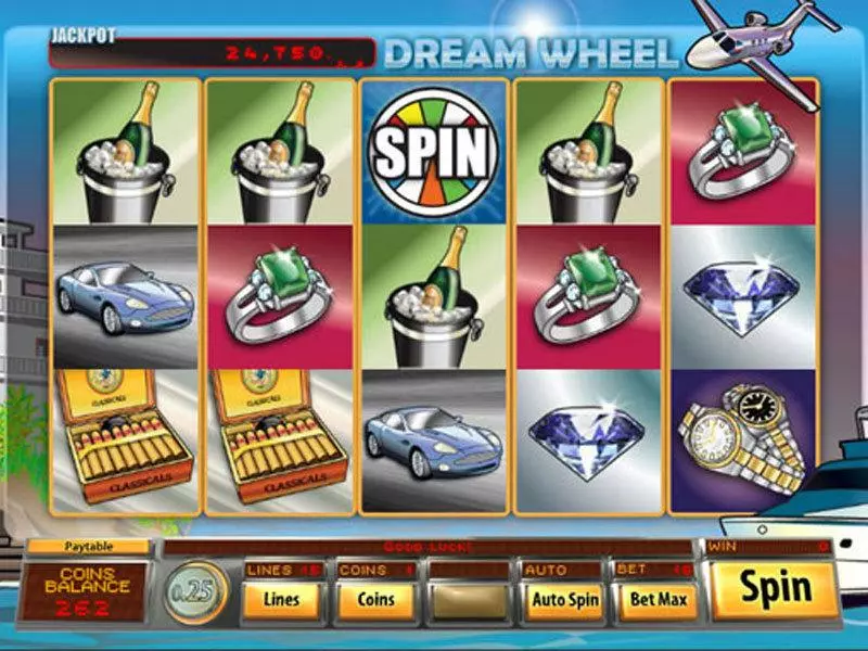 Dream Wheel Video  Real Money Slot made by Saucify - Main Screen Reels