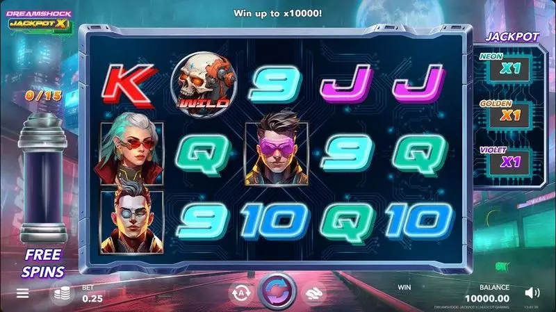 DREAMSHOCK: JACKPOT X  Real Money Slot made by Mascot Gaming - Main Screen Reels