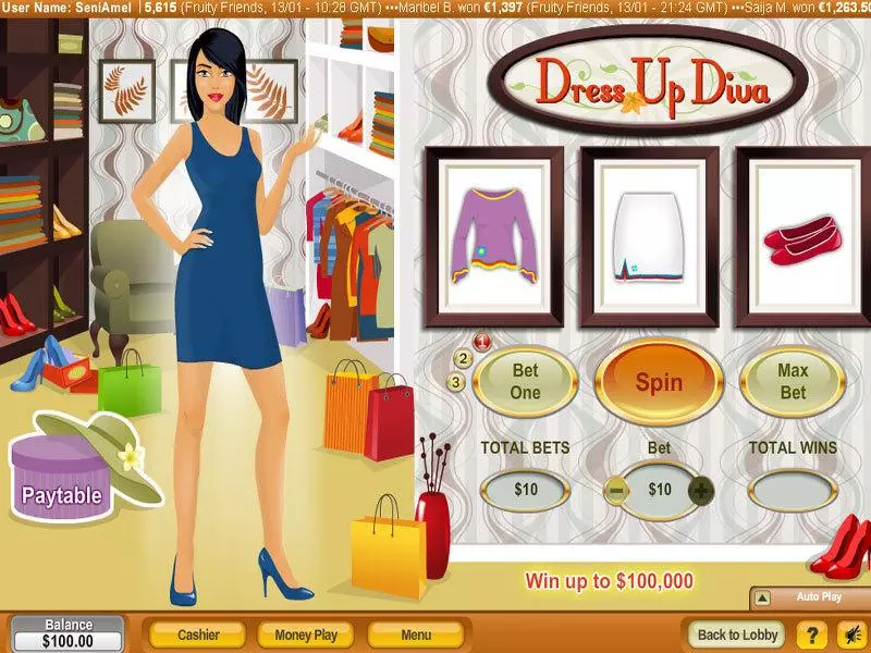 Dress Up Diva  Real Money Slot made by NeoGames - Main Screen Reels