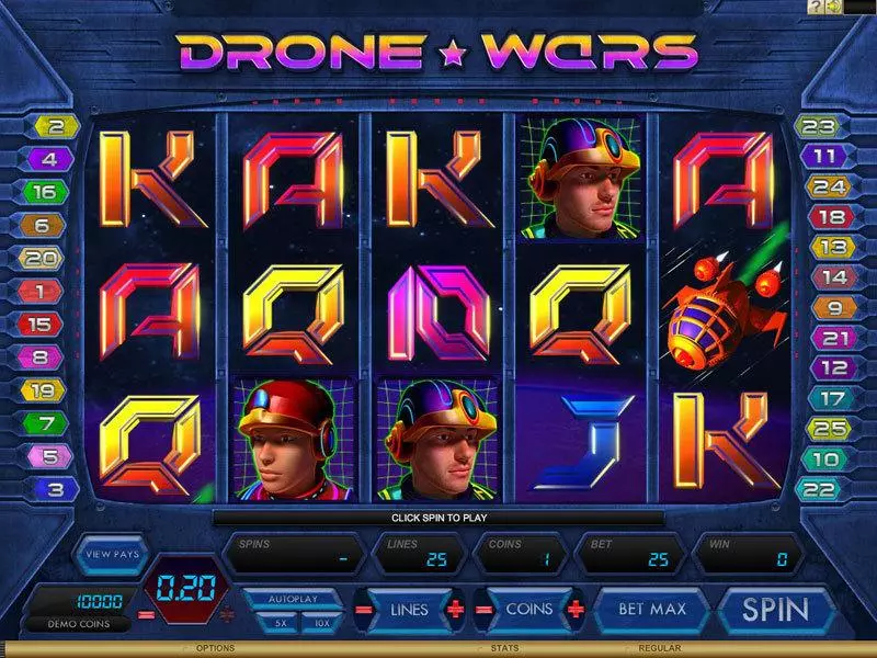 Drone Wars  Real Money Slot made by Genesis - Main Screen Reels