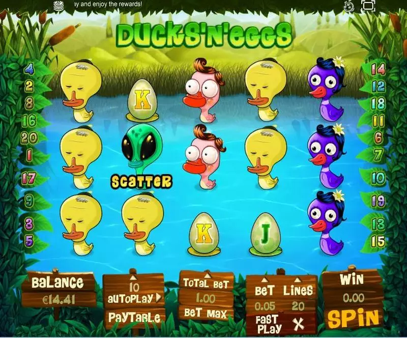Ducks and Eggs  Real Money Slot made by Topgame - Main Screen Reels