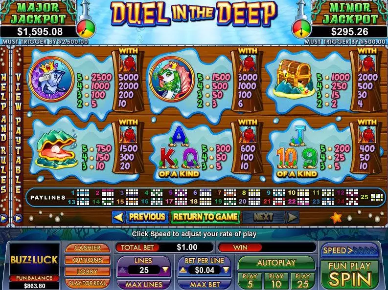 Duel In The Deep  Real Money Slot made by NuWorks - Info and Rules